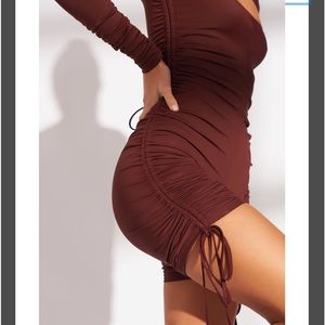 Rare London Black Drawstring Ruched Cyclistsuit